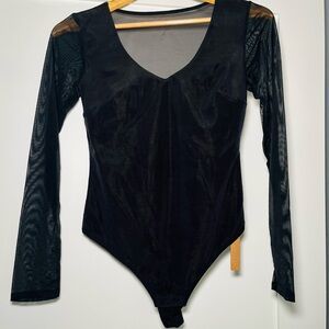 Chic Black Long Sleeve Bodysuit